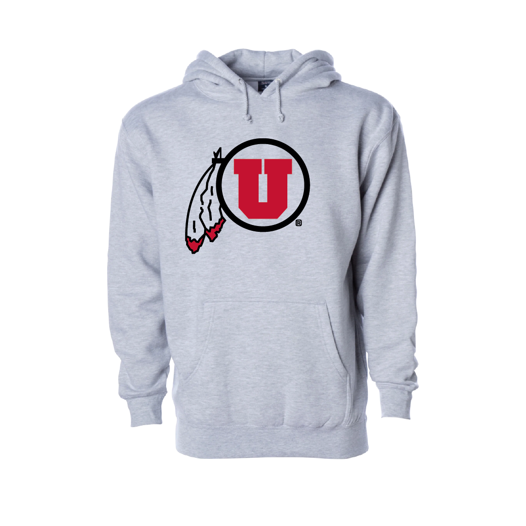 Circle and Feather Embroidered Hoodie