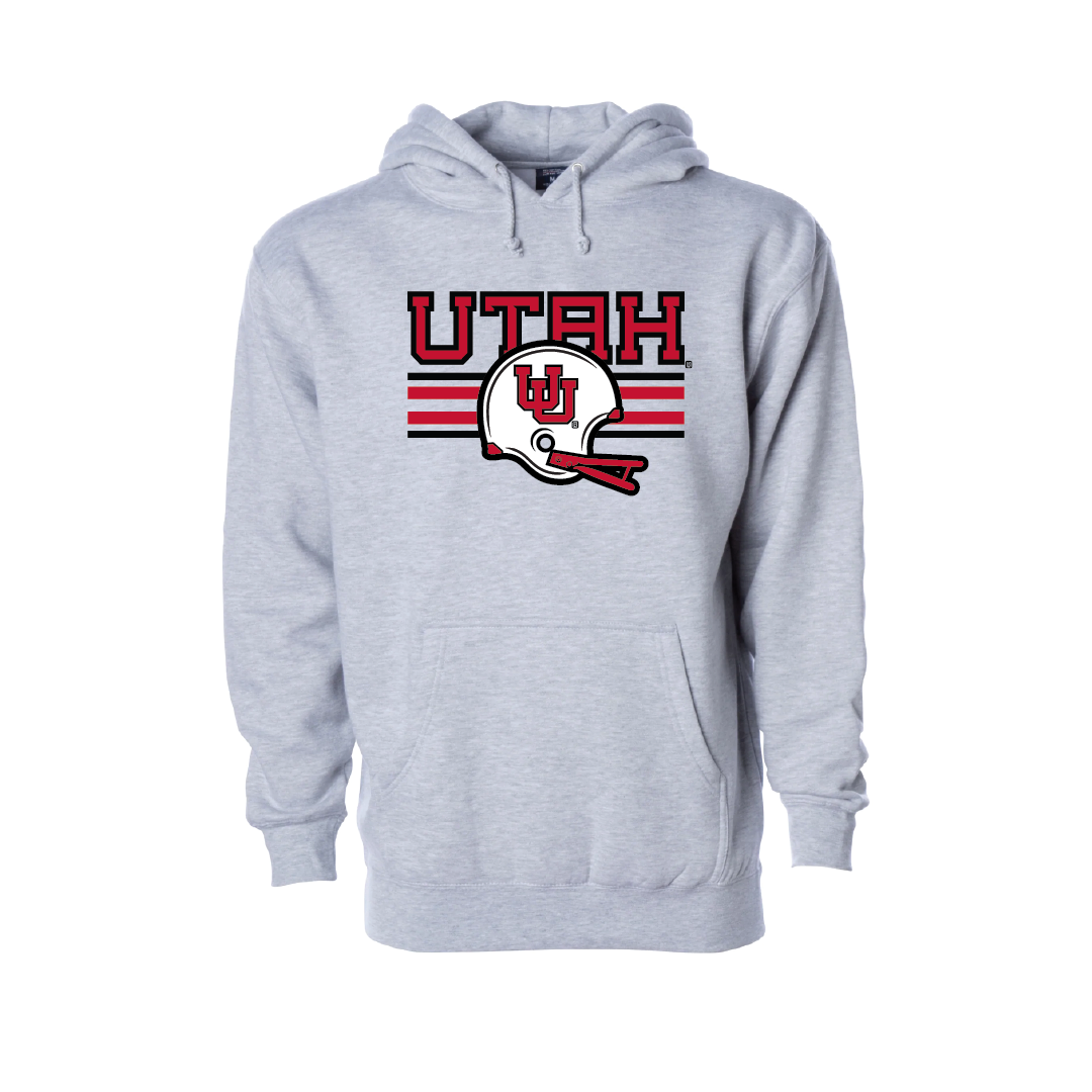 Utah W/Throwback UU Helmet Embroidered Hoodie