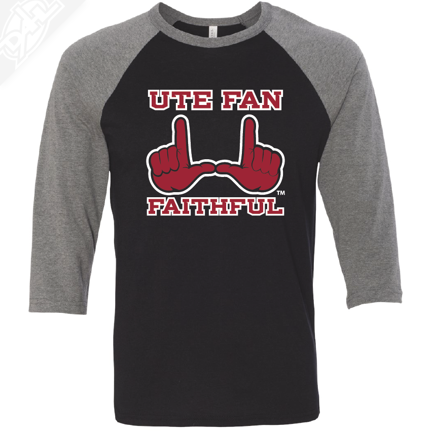 Ute Fan Faithful - 3/4 Sleeve Baseball Shirt