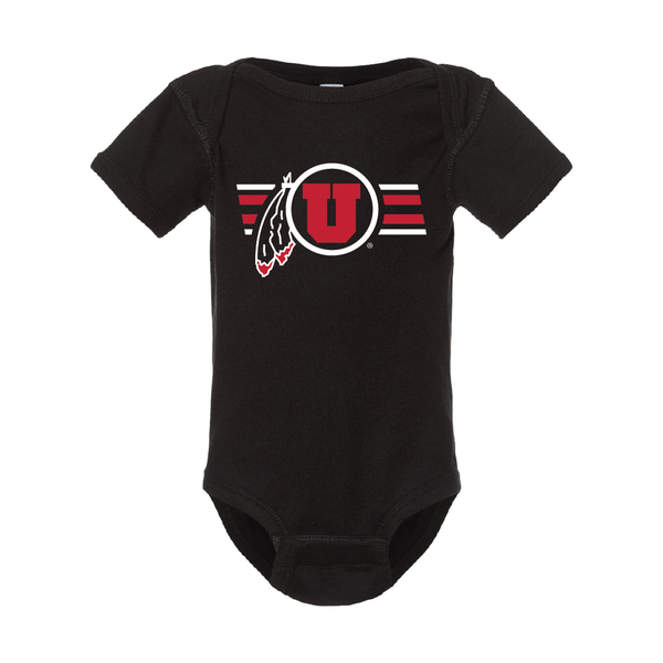 Circle and Feather W/Utah Stripe Onesie