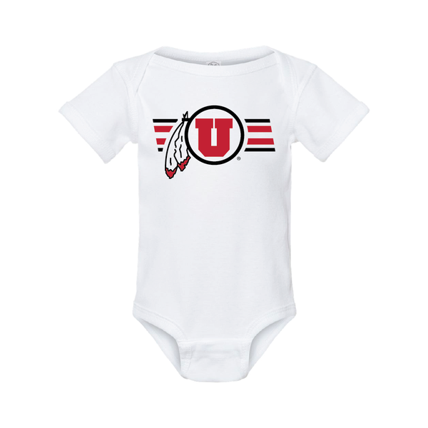 Circle and Feather W/Utah Stripe Onesie