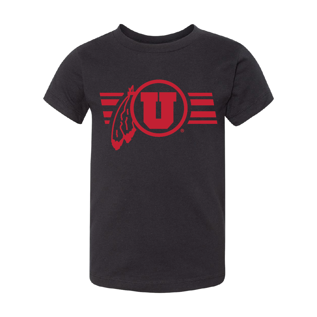 Circle and Feather W/Utah Stripe - Single Color Toddler Shirt