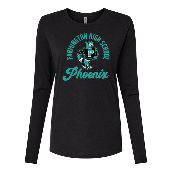 Farmington High School Phoenix Retro Cotton Long Sleeve T-Shirt