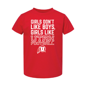 Girls like Utah Football W/Circle and Feather Toddler Shirt