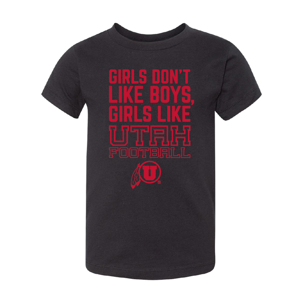 Girls like Utah Football W/Circle and Feather Toddler Shirt