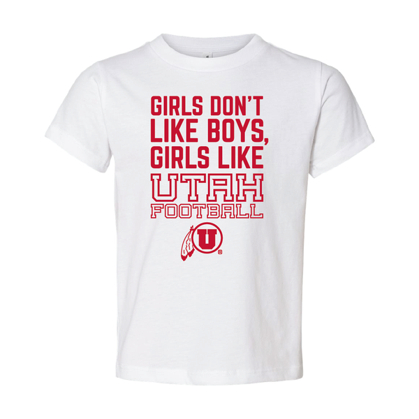 Girls like Utah Football W/Circle and Feather Toddler Shirt