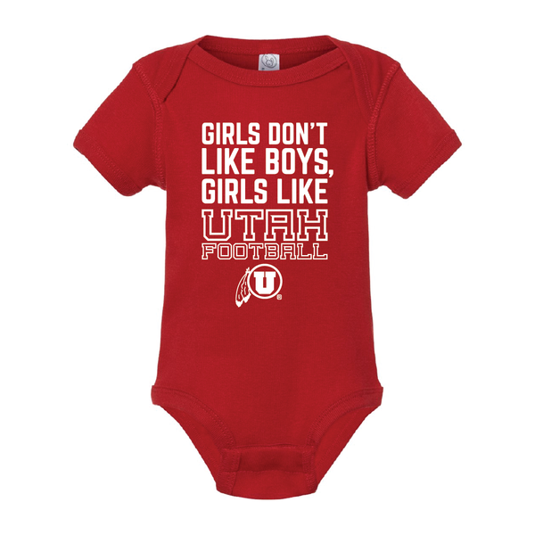 Girls like Utah Football W/Circle and Feather Onesie