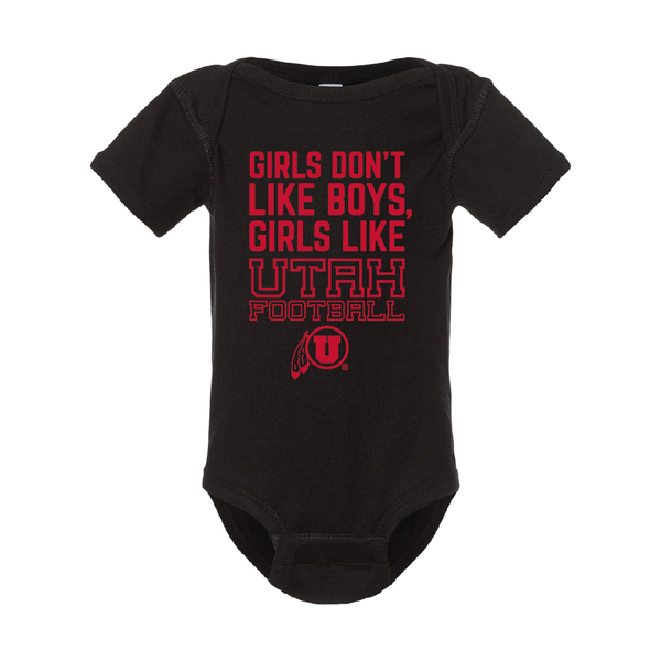 Girls like Utah Football W/Circle and Feather Onesie