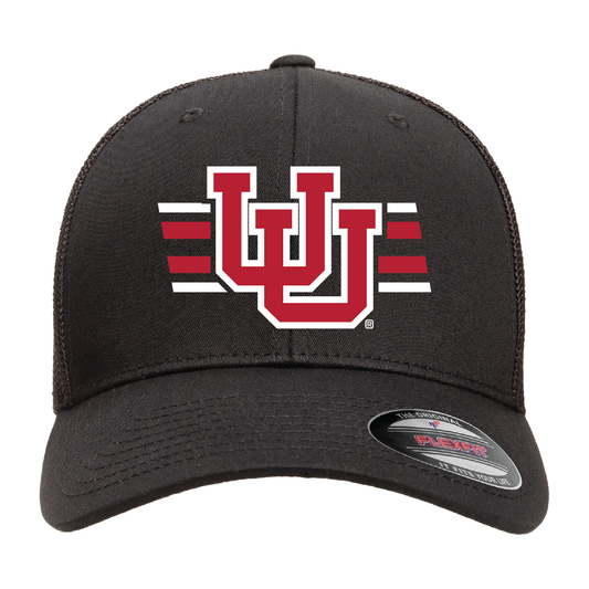 Interlocking UU W/Utah Stripe Flexfit Trucker Cap