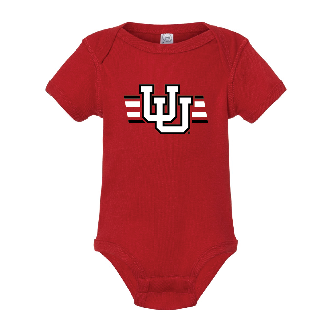 Interlocking UU w/Utah Stripe Onesie