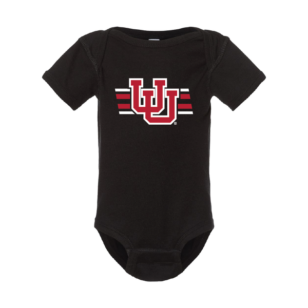 Interlocking UU w/Utah Stripe Onesie