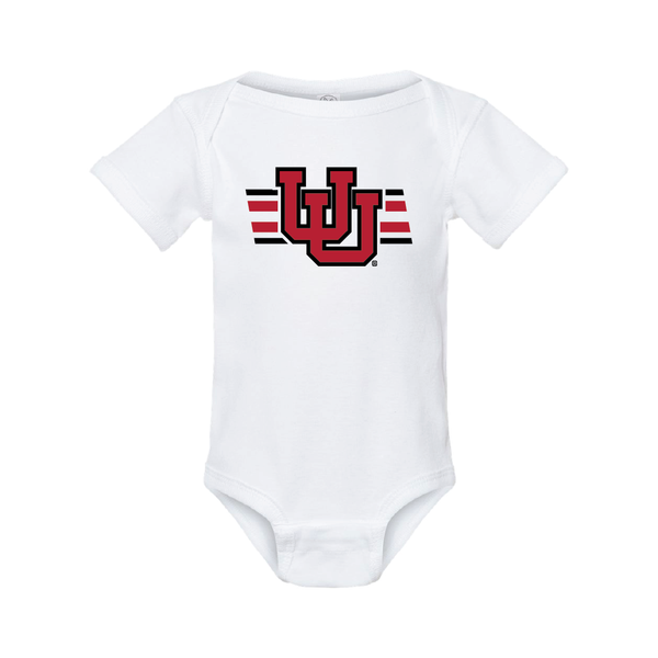 Interlocking UU w/Utah Stripe Onesie