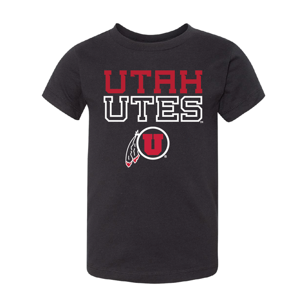 Utah Utes Stacked w/Circle and Feather Toddler Shirt