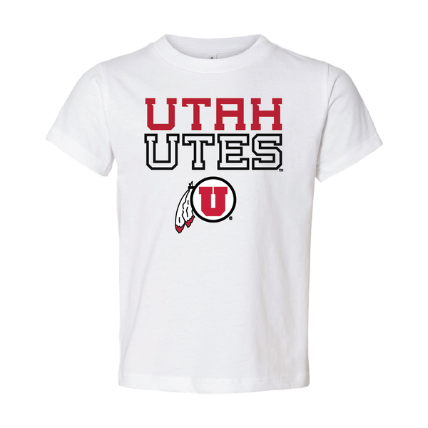 Utah Utes Stacked w/Circle and Feather Toddler Shirt