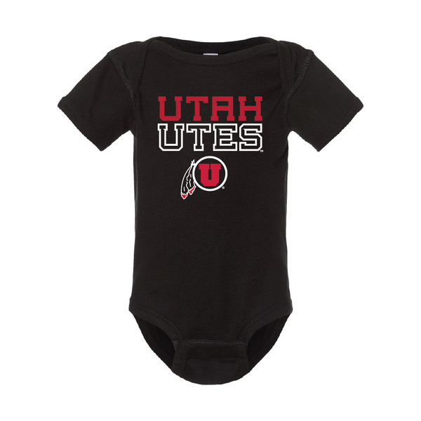 Utah Utes Stacked w/Circle and Feather Onesie