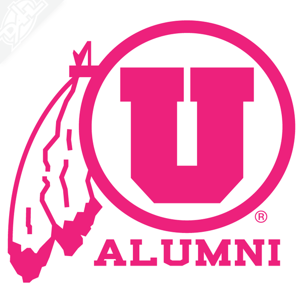 Alumni - Circle and Feather Vinyl Decal