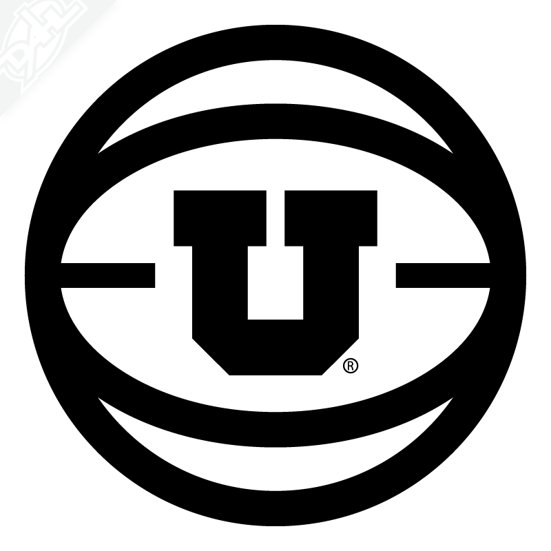 Retro Block U Basketball Vinyl Decal