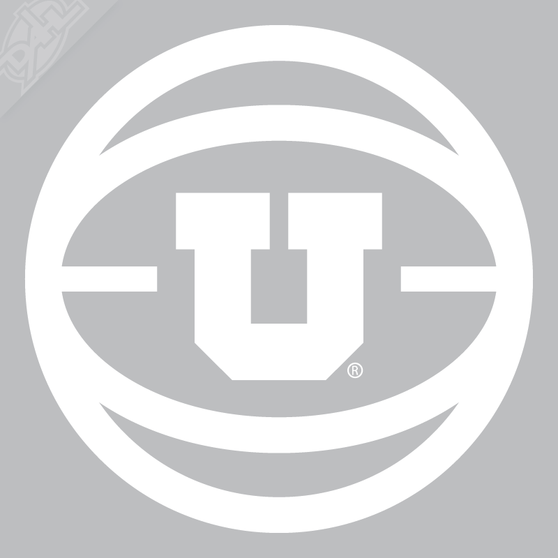 Retro Block U Basketball Vinyl Decal