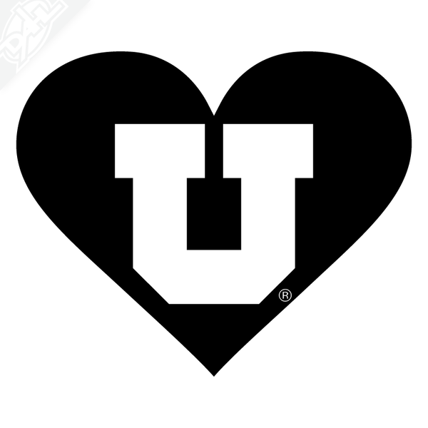 Heart - Block U Vinyl Decal