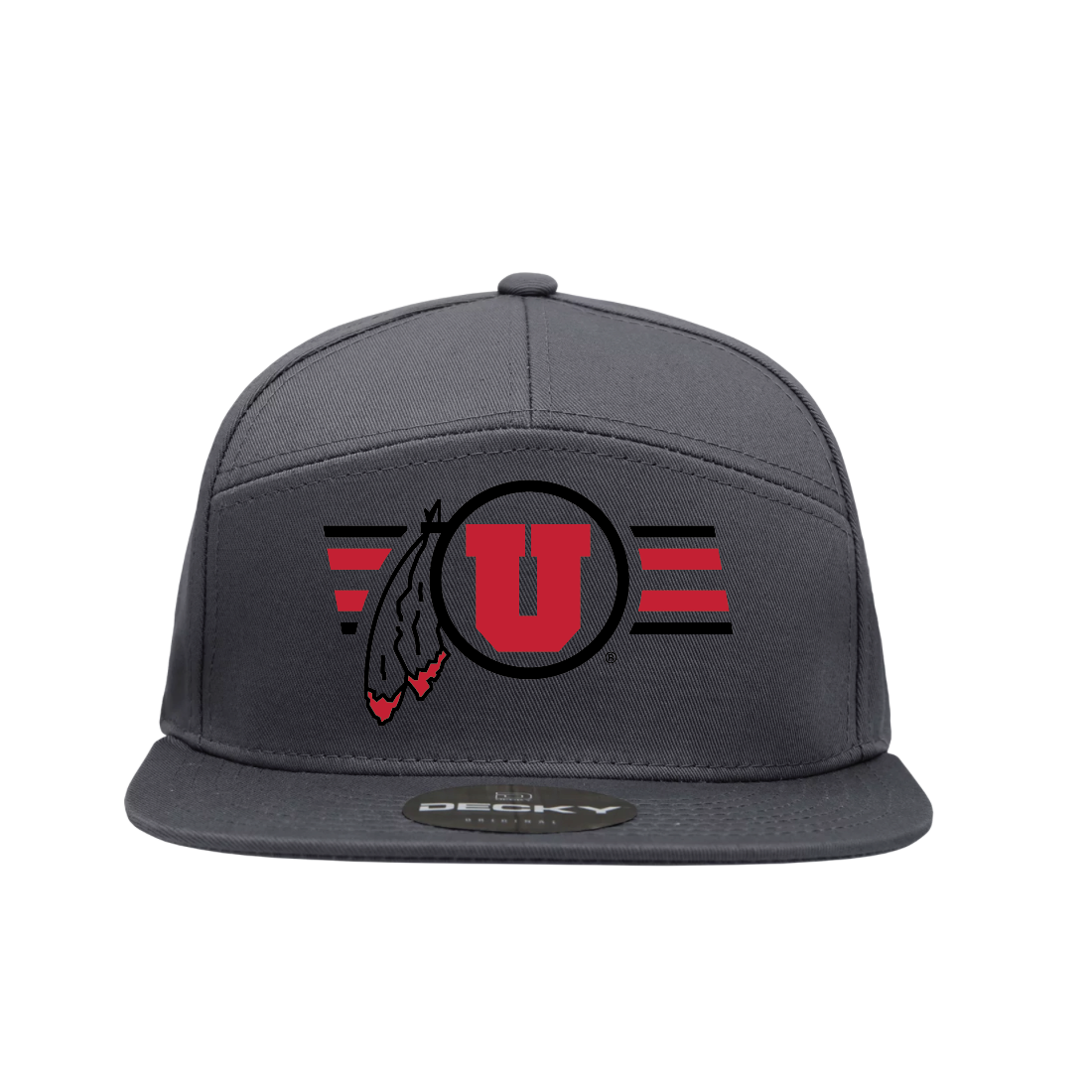 Gray 7 Panel  Snapback Hat