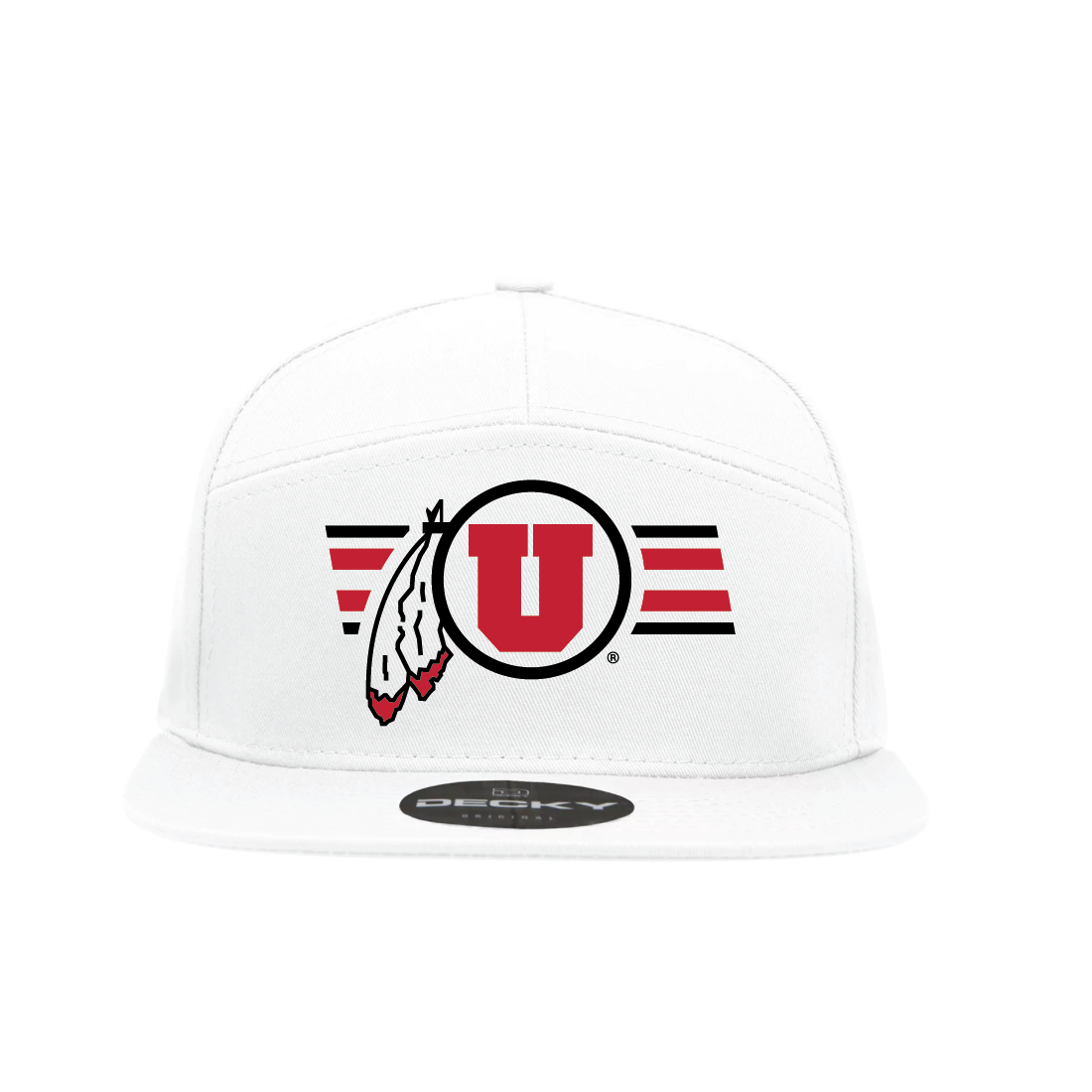 White 7 Panel  Snapback Hat