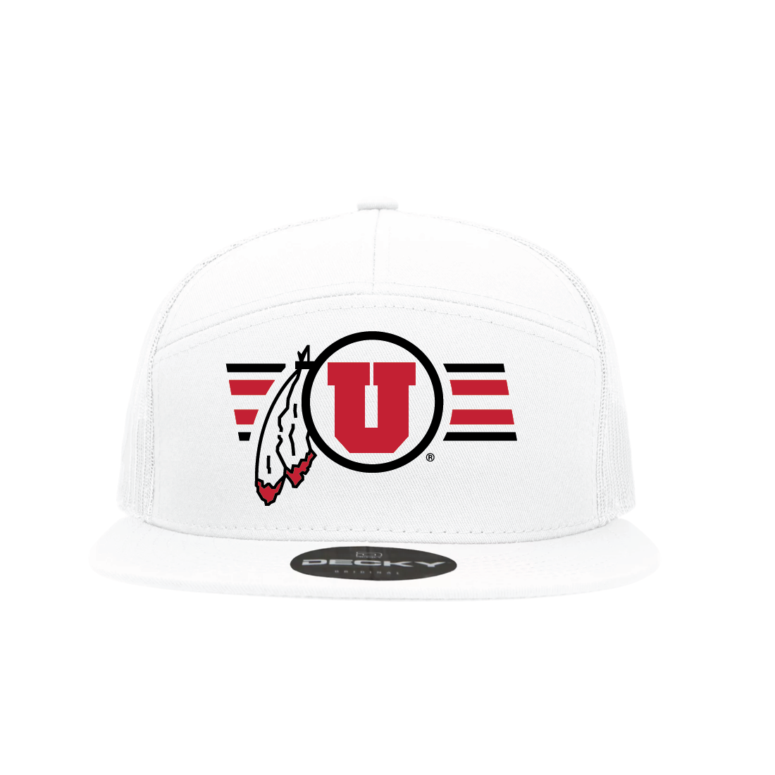 White 7 Panel Trucker Hat