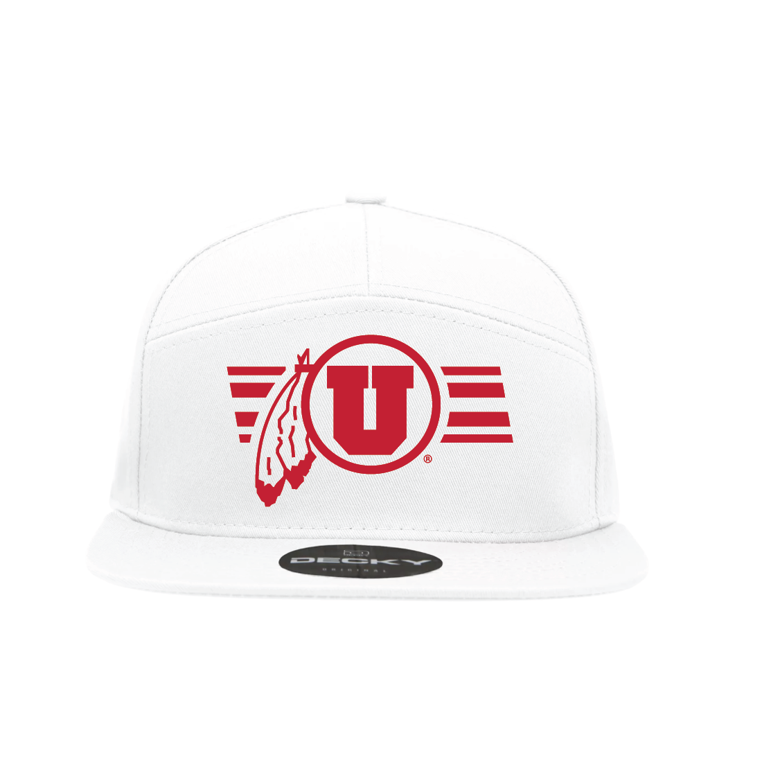 White 7 Panel  Snapback Hat