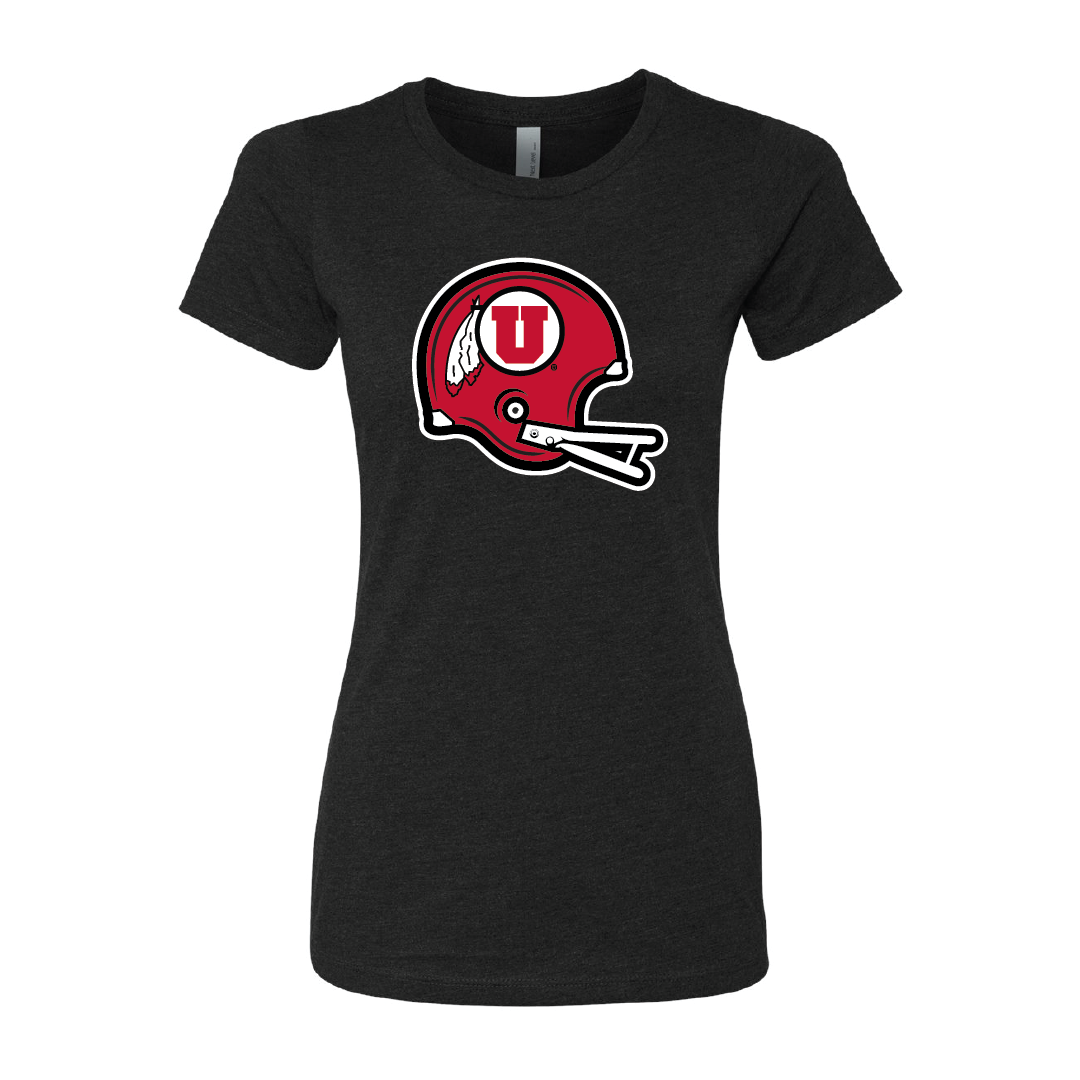 Circle and Feather Throwback Helmet Womens T-Shirt