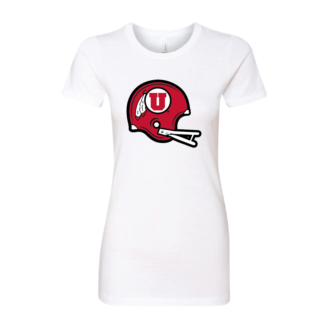Circle and Feather Throwback Helmet Womens T-Shirt