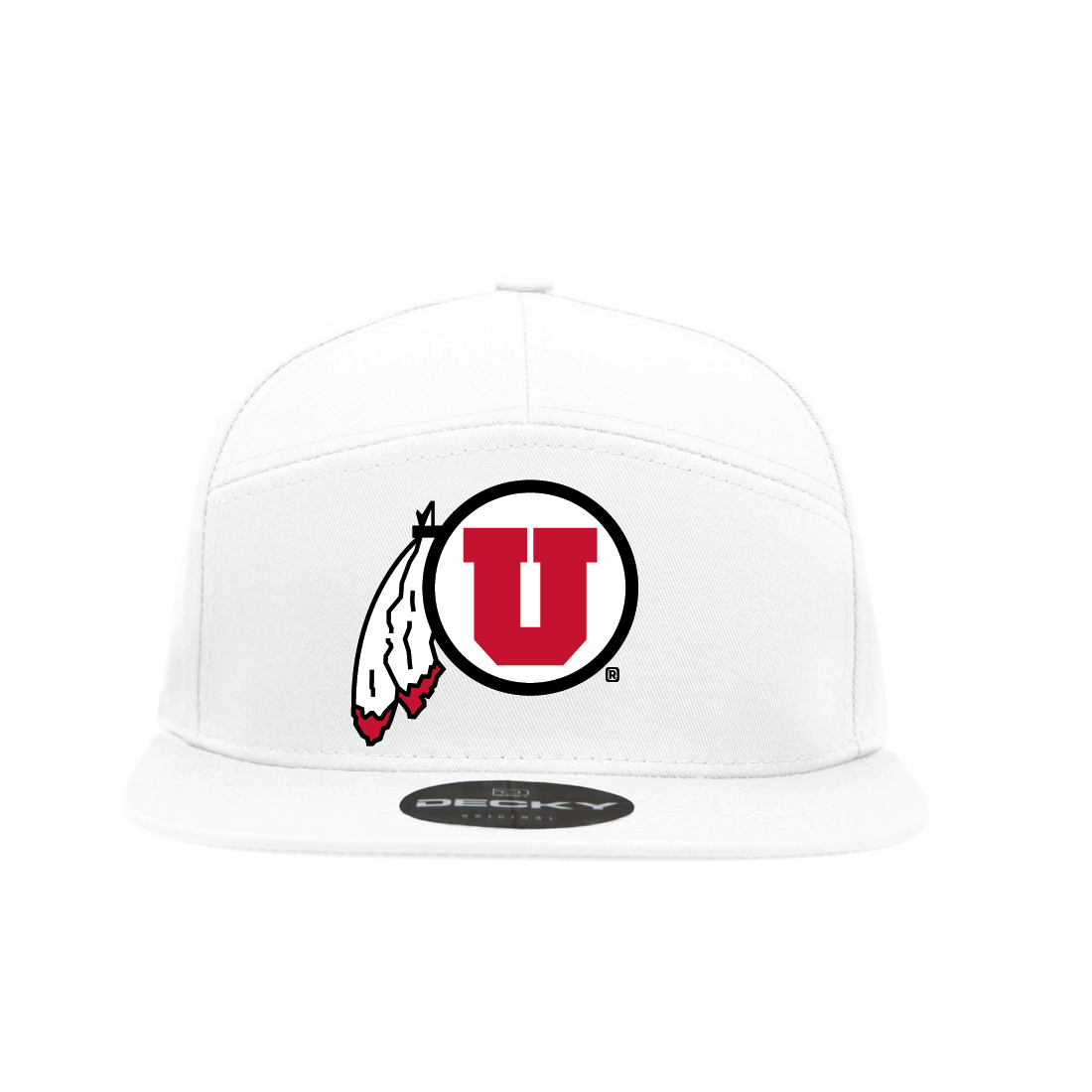 White 7 Panel  Snapback Hat