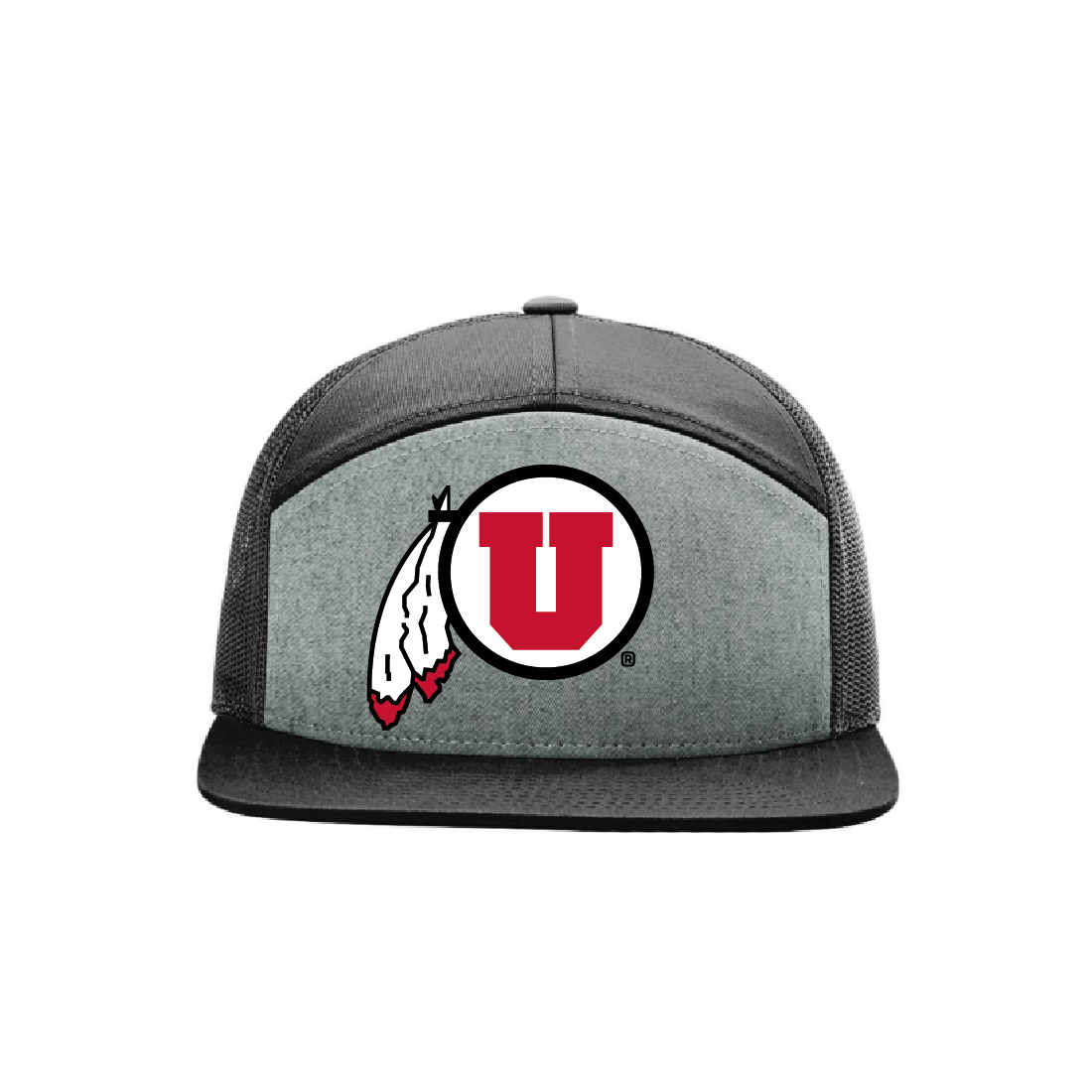 Heather Gray 7 Panel Trucker Hat