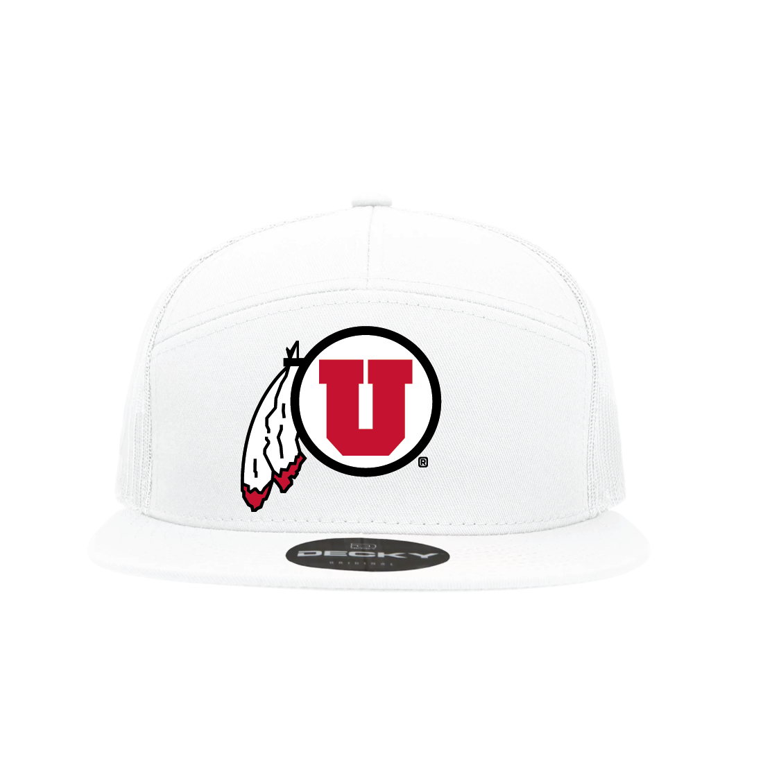 White 7 Panel Trucker Hat