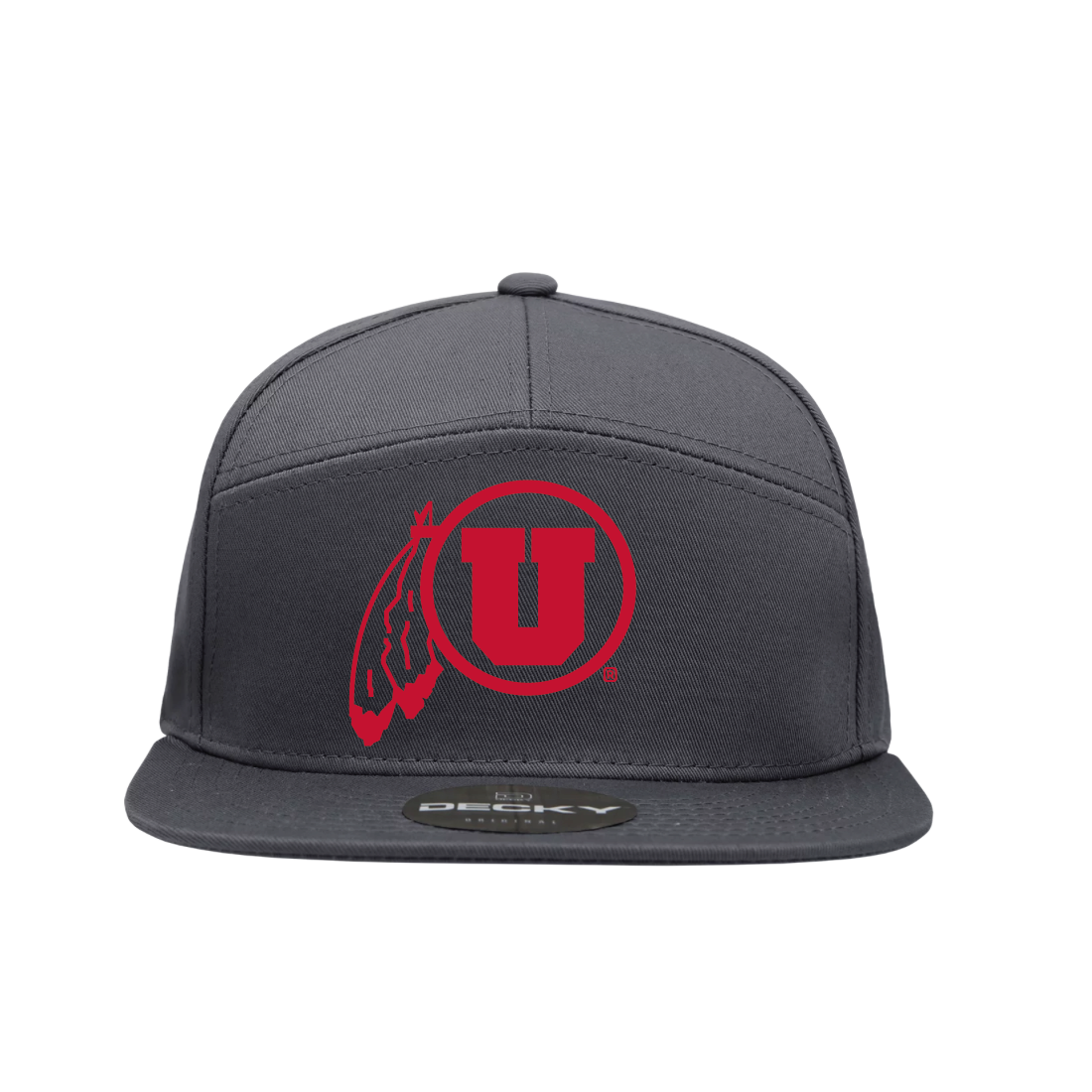 Gray 7 Panel  Snapback Hat