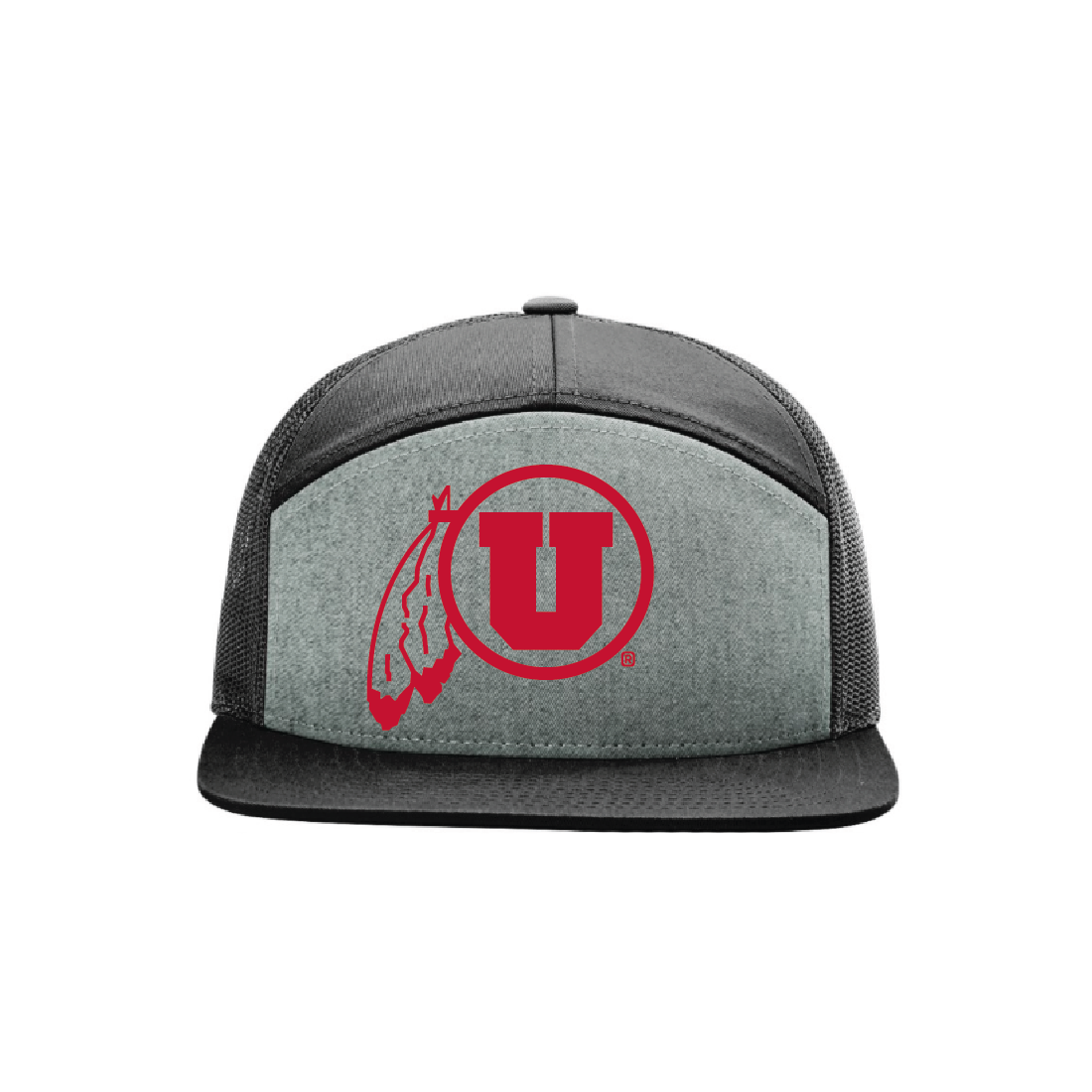Heather Gray 7 Panel Trucker Hat