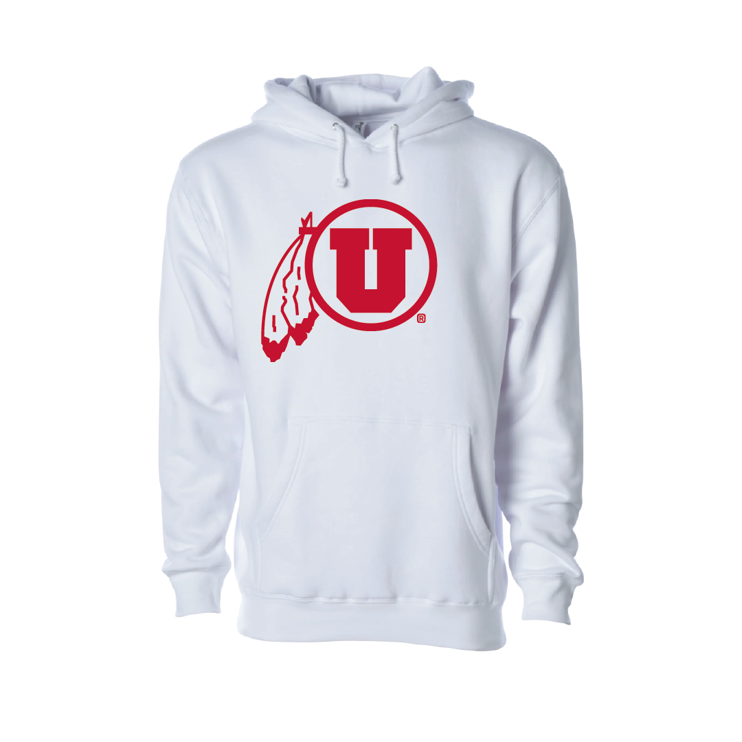 Circle and Feather - Single Color - Embroidered Hoodie