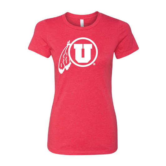 Circle and Feather - Single Color - Womens T-Shirt
