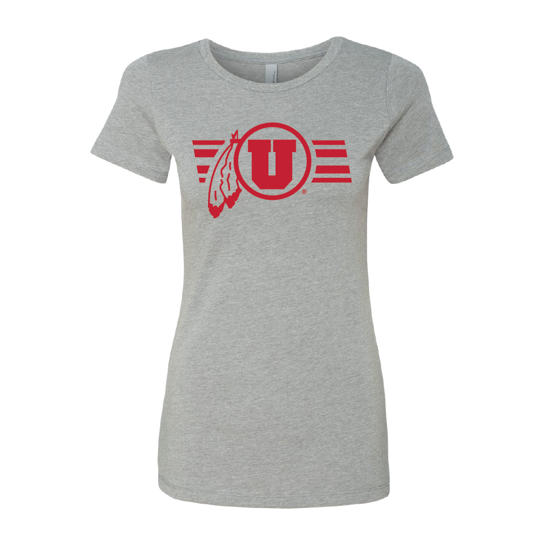 Circle and Feather - Utah Stripe - Single Color Womens T-Shirt
