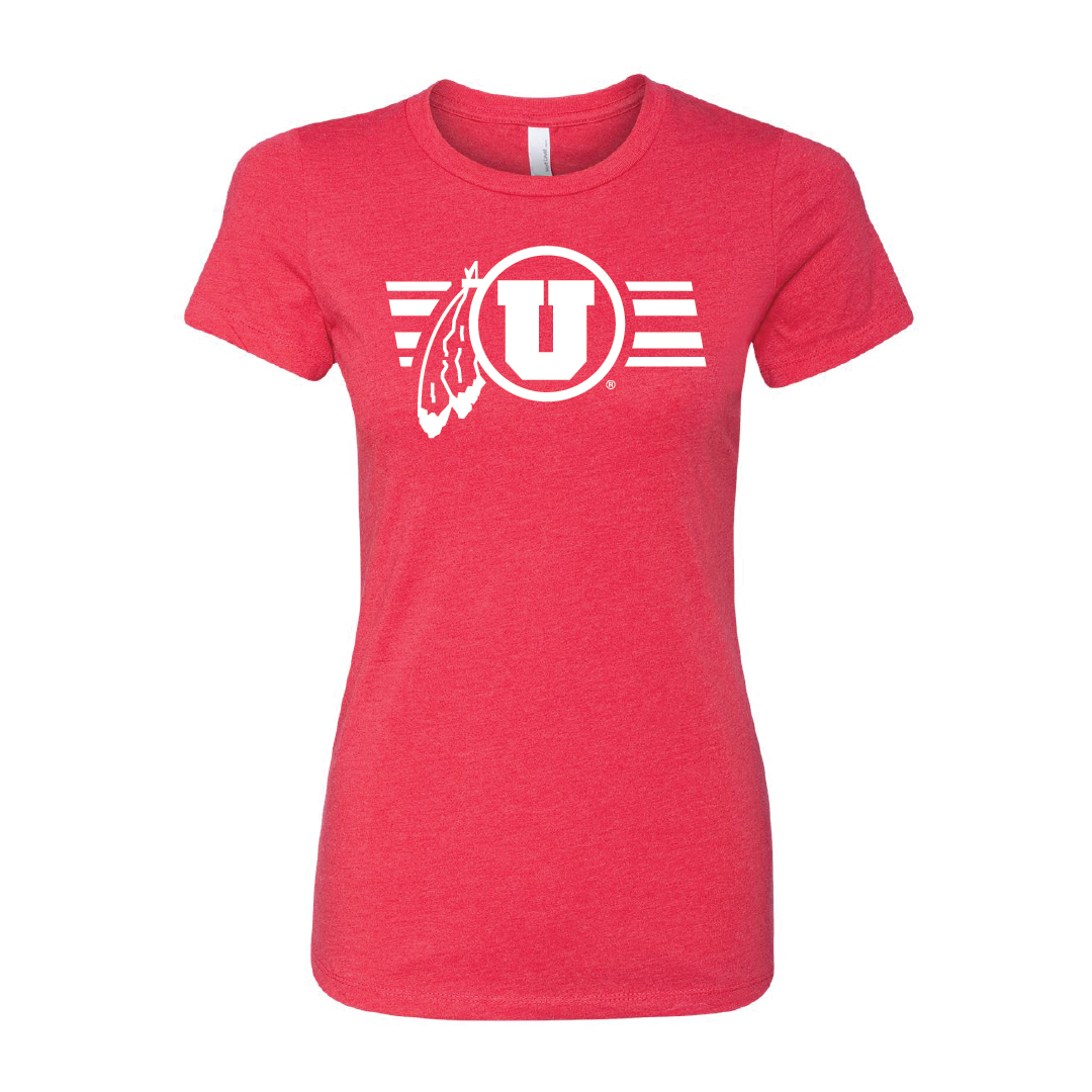 Circle and Feather - Utah Stripe - Single Color Womens T-Shirt