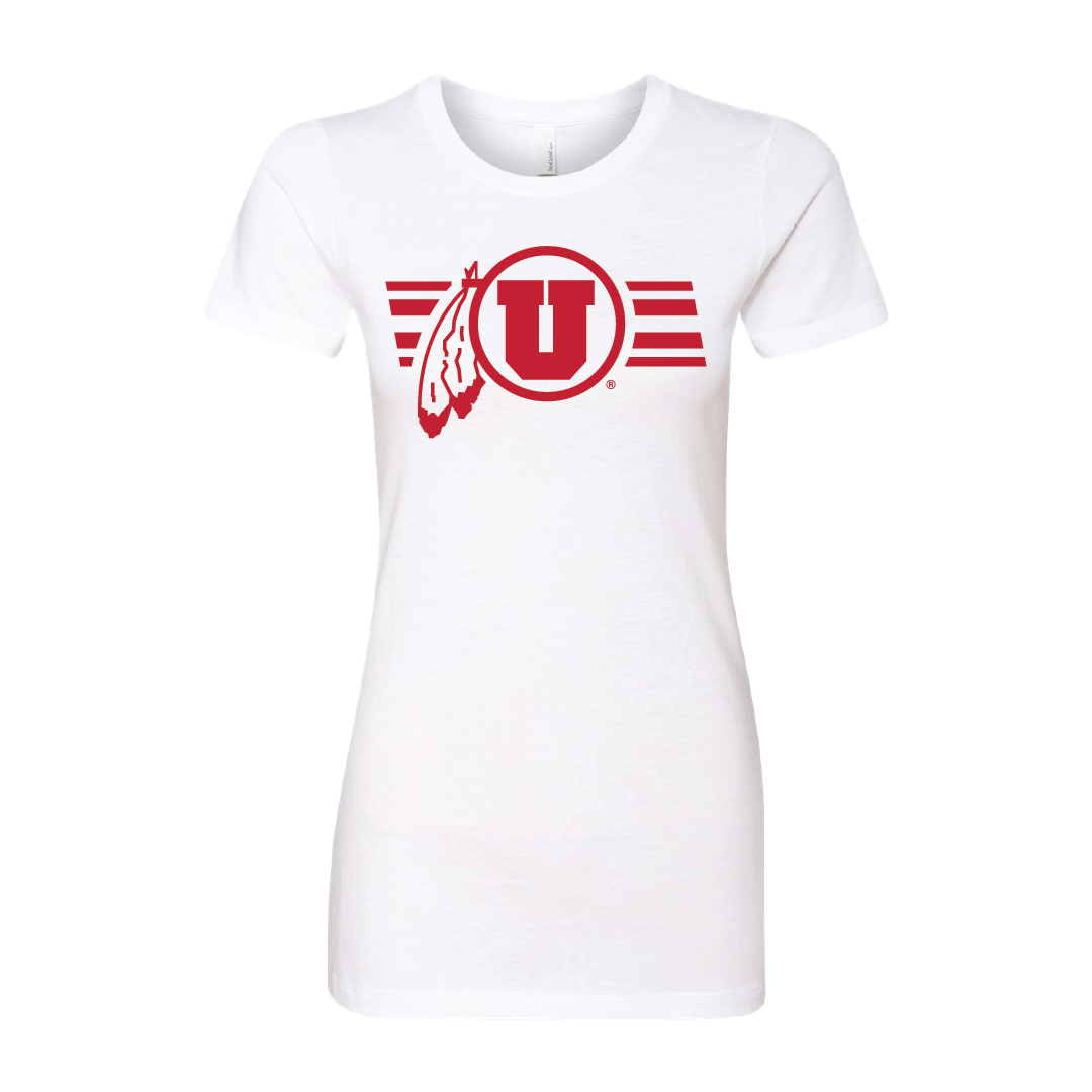 Circle and Feather - Utah Stripe - Single Color Womens T-Shirt