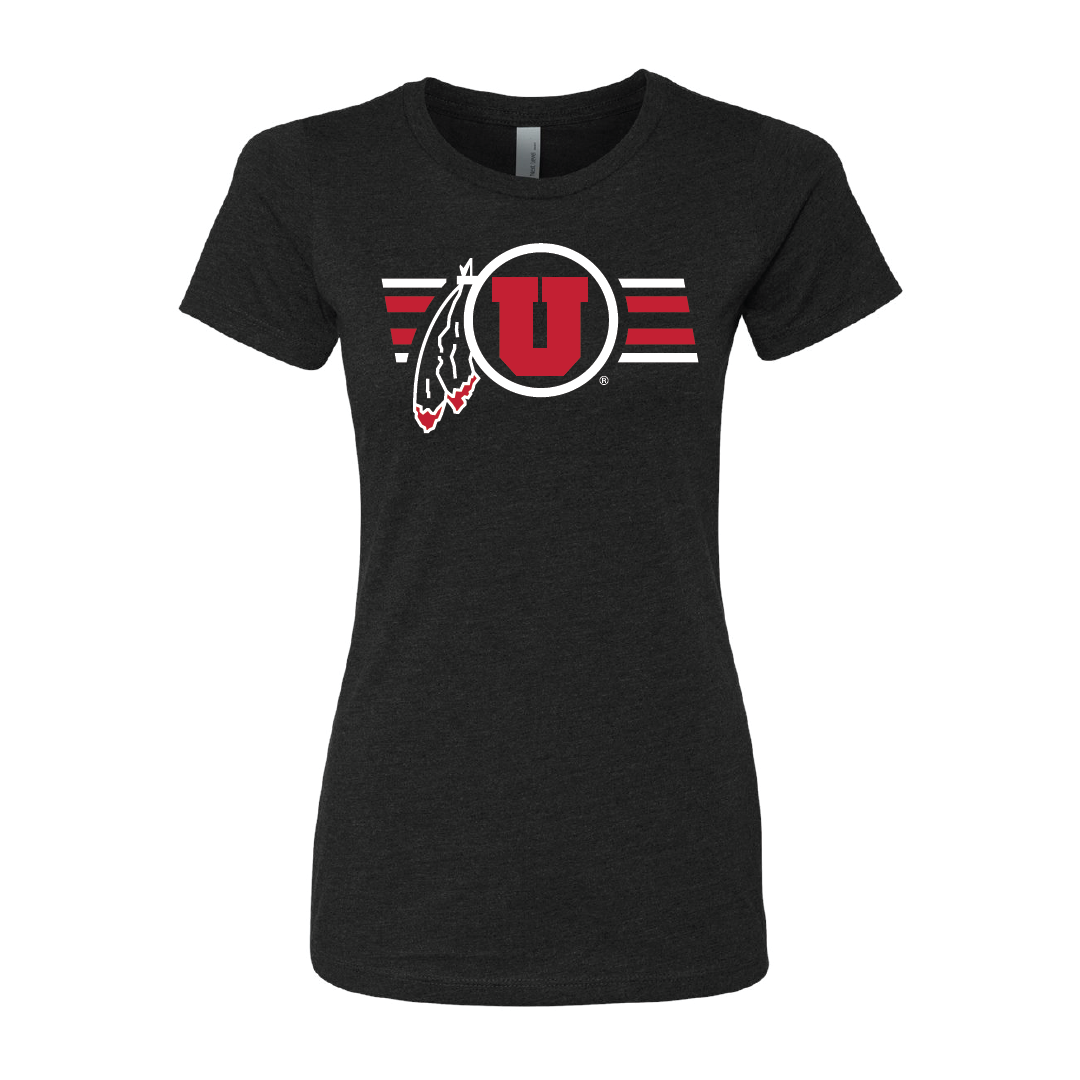 Circle and Feather W/Utah Stripe Womens T-Shirt