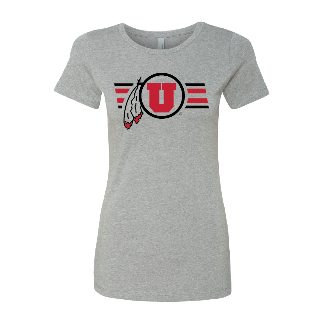 Circle and Feather W/Utah Stripe Womens T-Shirt