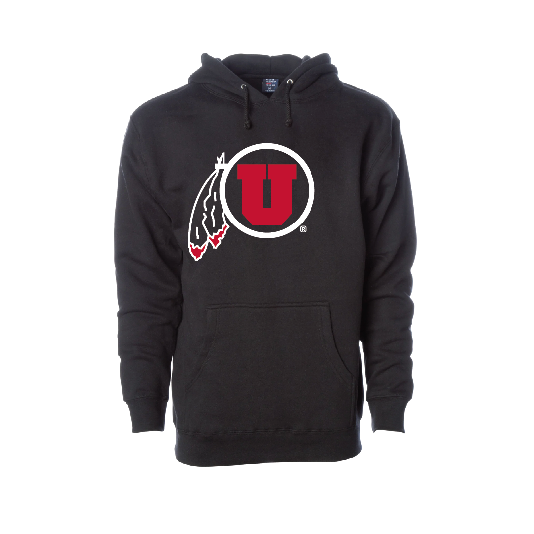 Circle and Feather Embroidered Hoodie
