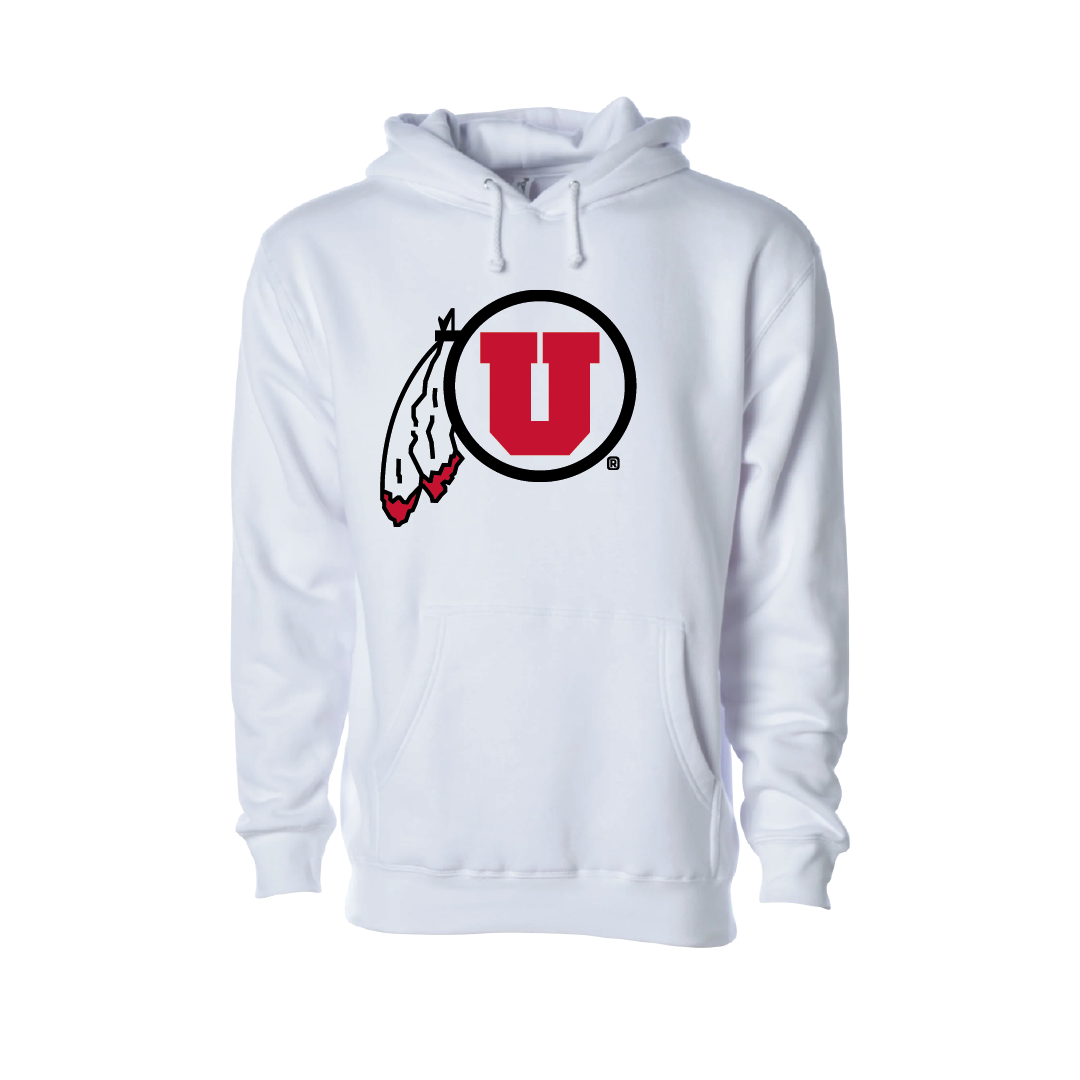 Circle and Feather Embroidered Hoodie