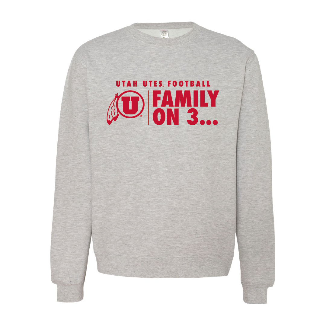 Family on 3 - Circle and Feather Embroidered Crew Neck Sweatshirt