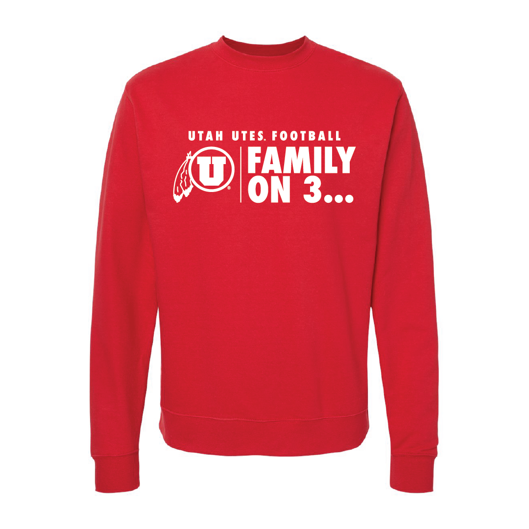 Family on 3 - Circle and Feather Embroidered Crew Neck Sweatshirt