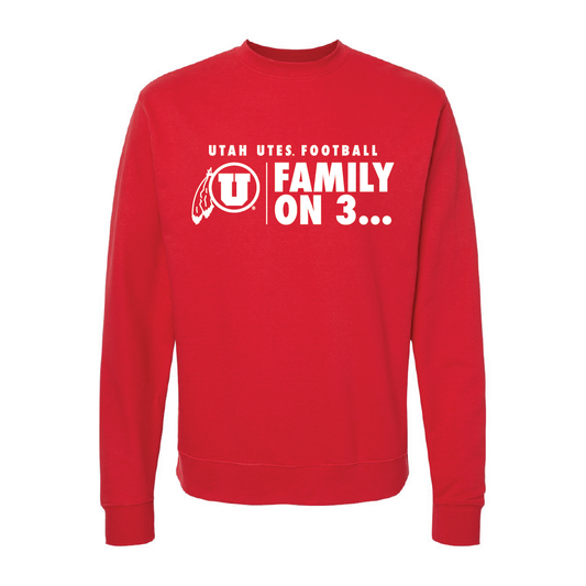 Family on 3 - Circle and Feather Embroidered Crew Neck Sweatshirt