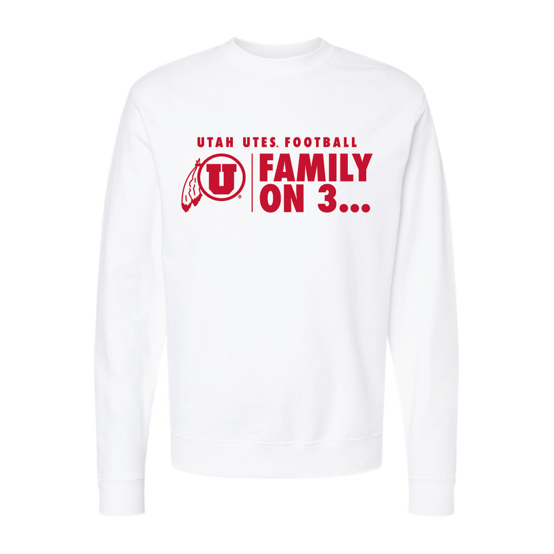 Family on 3 - Circle and Feather Embroidered Crew Neck Sweatshirt