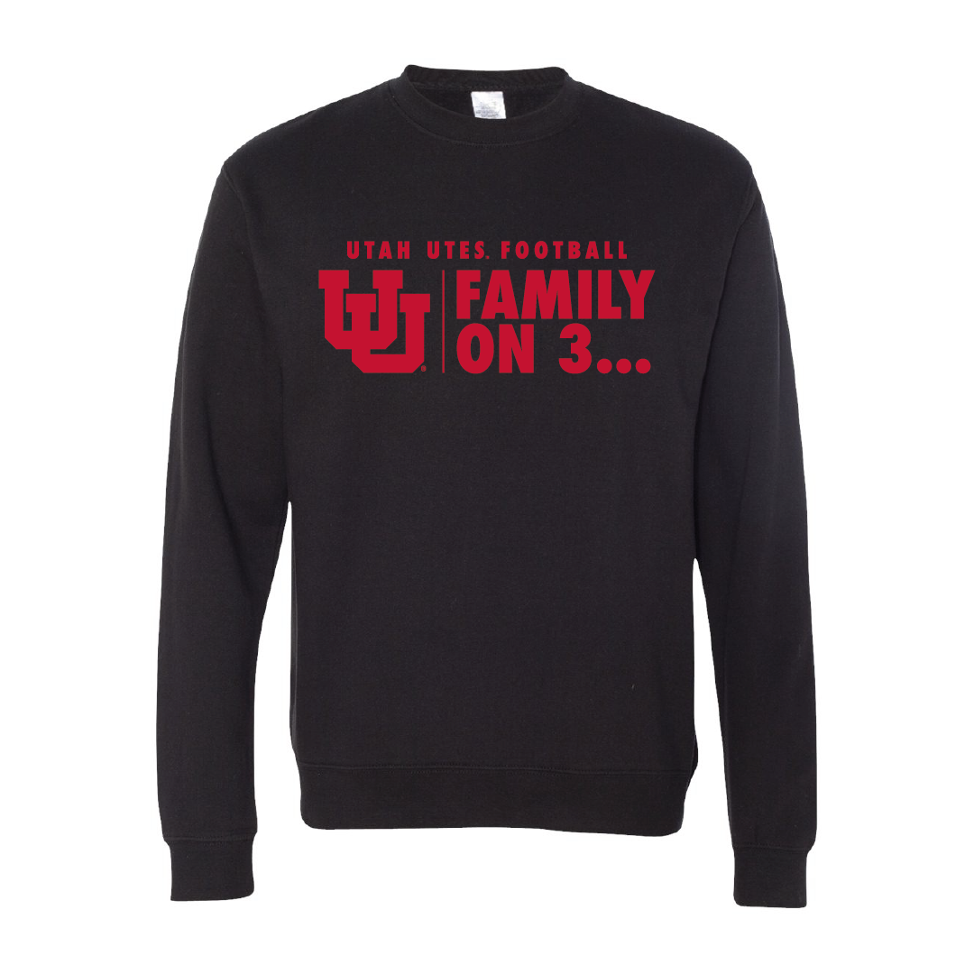Family on 3 - Interlocking UU Embroidered Crew Neck Sweatshirt