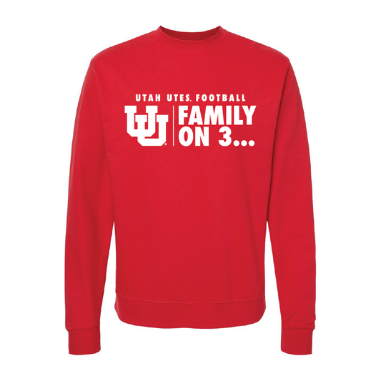 Family on 3 - Interlocking UU Embroidered Crew Neck Sweatshirt