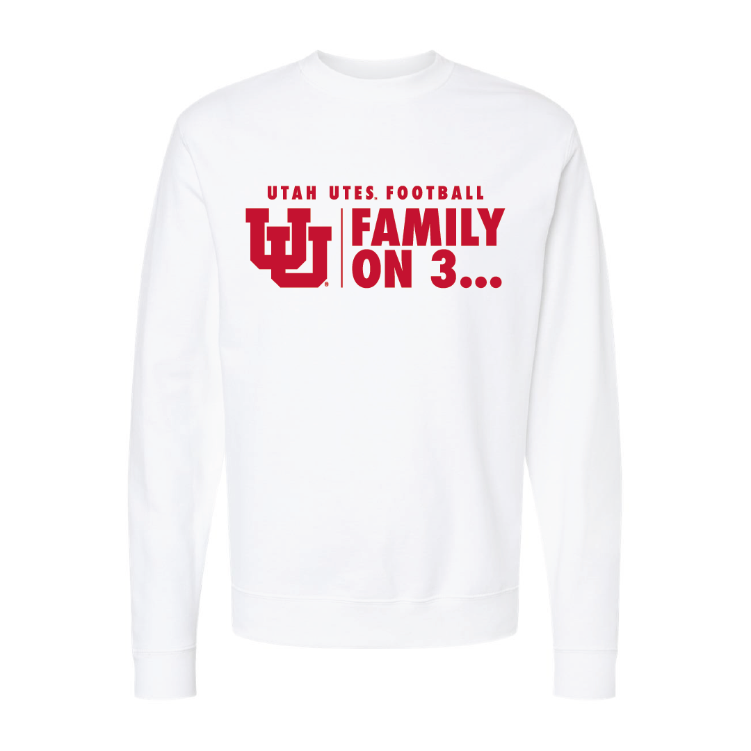 Family on 3 - Interlocking UU Embroidered Crew Neck Sweatshirt